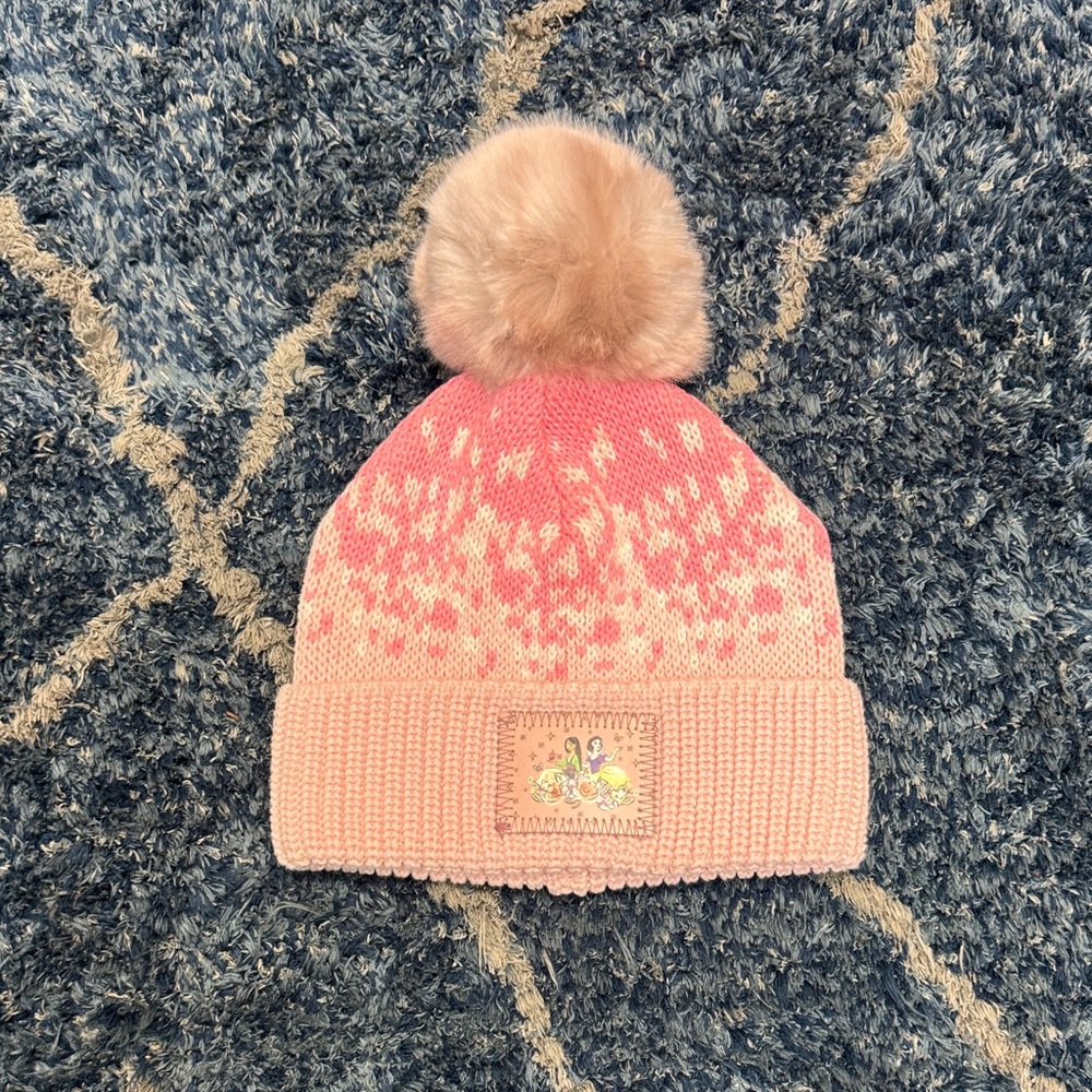 Disney X love your melon - Pink and Cream Knit Beanie with detachable Pom Pom